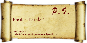 Pautz Izsó névjegykártya